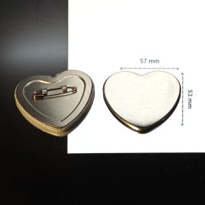 Custom Button Pin Heart 57*53mm