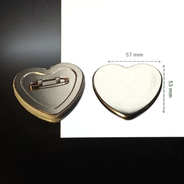 Custom Button Pin Heart 57*53mm