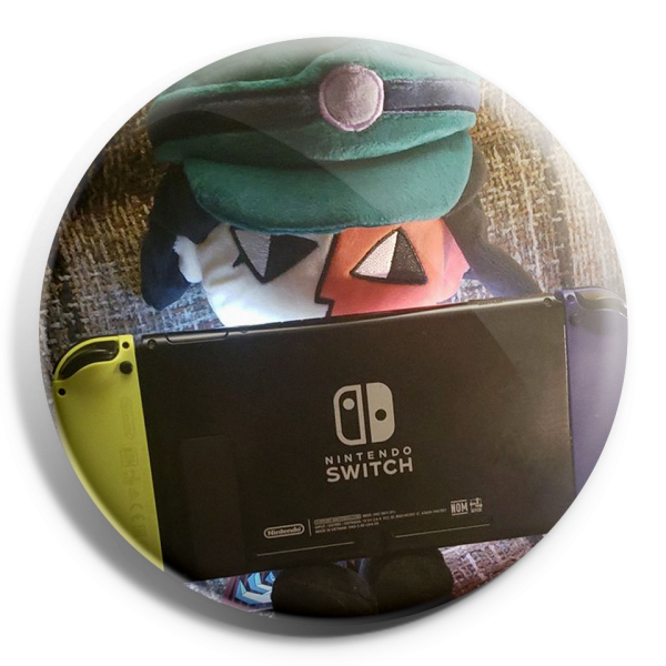 Ena is playing on a Nintendo Switch